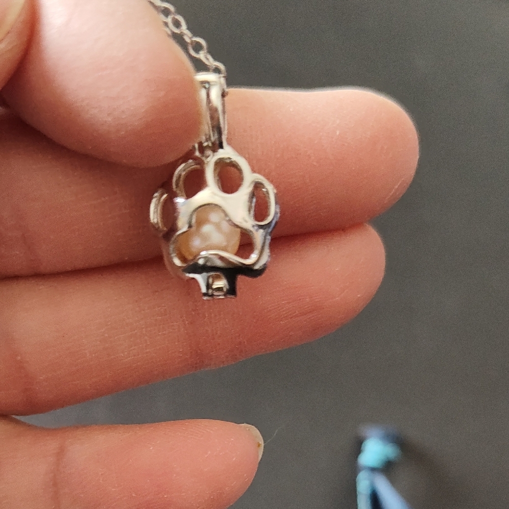Silver Paw Pendant Necklace